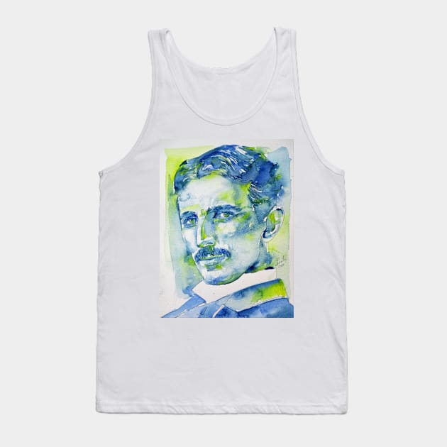 NIKOLA TESLA watercolor portrait .10 Tank Top by lautir